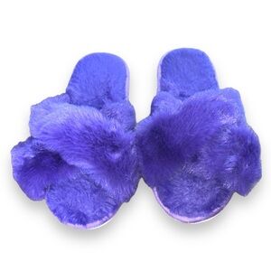 Purple Fuzzy Slide Slippers Size 42-43